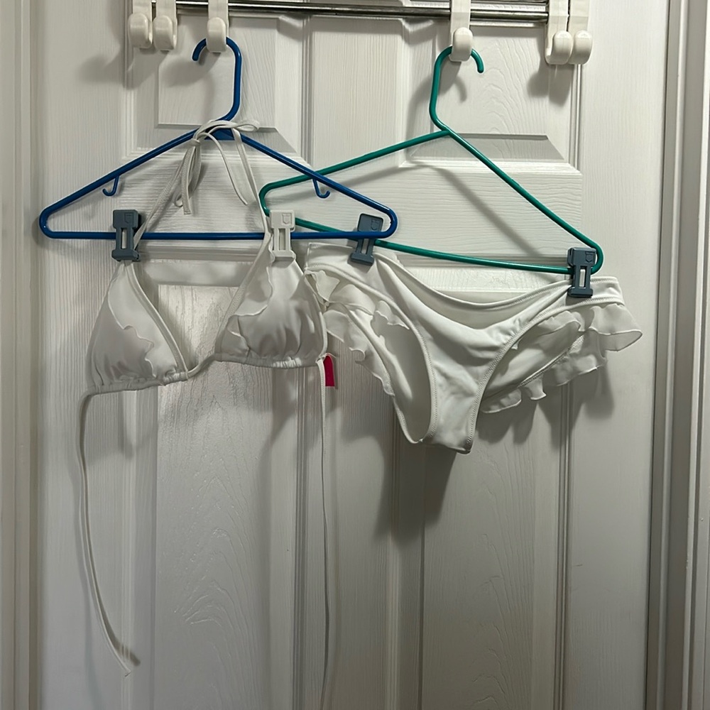 Victoria’s Secret white ruffle bikini